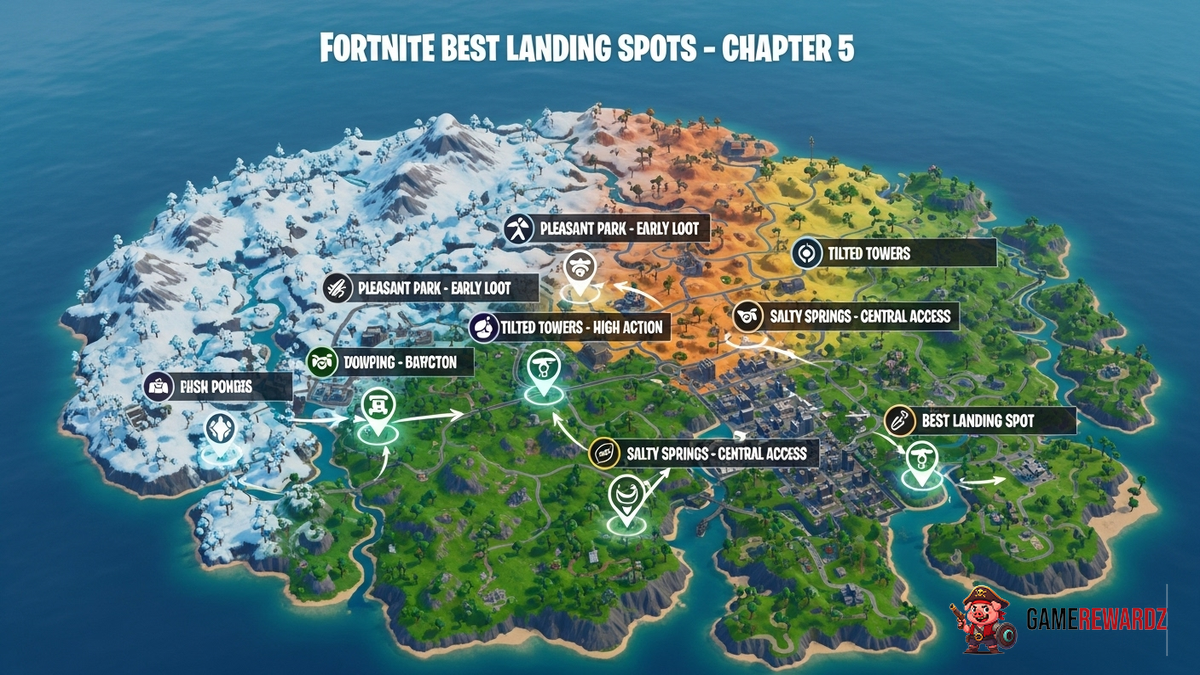 Fortnite Best Landing Spots in Chapter 5
